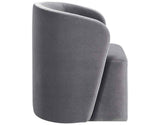 Annie Gray Velvet Barrel Chair w/Casters, Set of 2 by Steve Silver at Eve Furniture