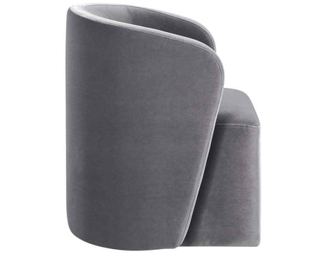 Annie Gray Velvet Barrel Chair w/Casters, Set of 2 by Steve Silver at Eve Furniture