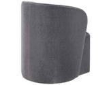 Annie Gray Velvet Barrel Chair w/Casters, Set of 2 by Steve Silver at Eve Furniture