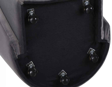 Annie Gray Velvet Barrel Chair w/Casters, Set of 2 by Steve Silver at Eve Furniture