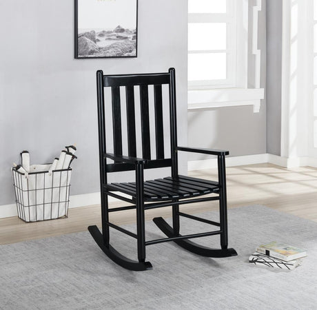 Annie Black Slat Back Wooden Rocking Chair