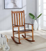 Annie Golden Brown Slat Back Wooden Rocking Chair