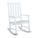 Annie White Slat Back Wooden Rocking Chair