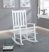 Annie White Slat Back Wooden Rocking Chair