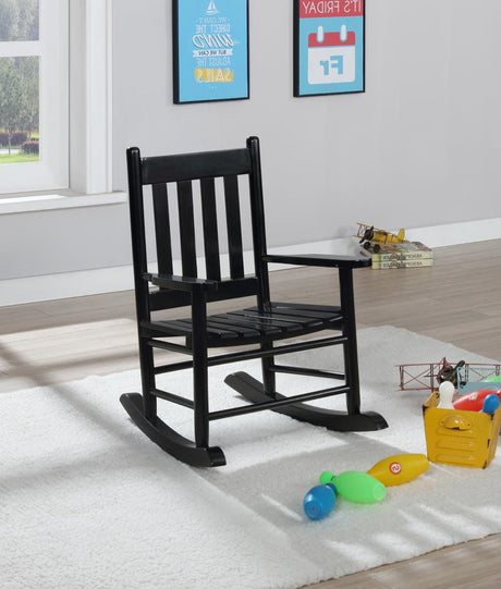 Annie Black Slat Back Youth Rocking Chair