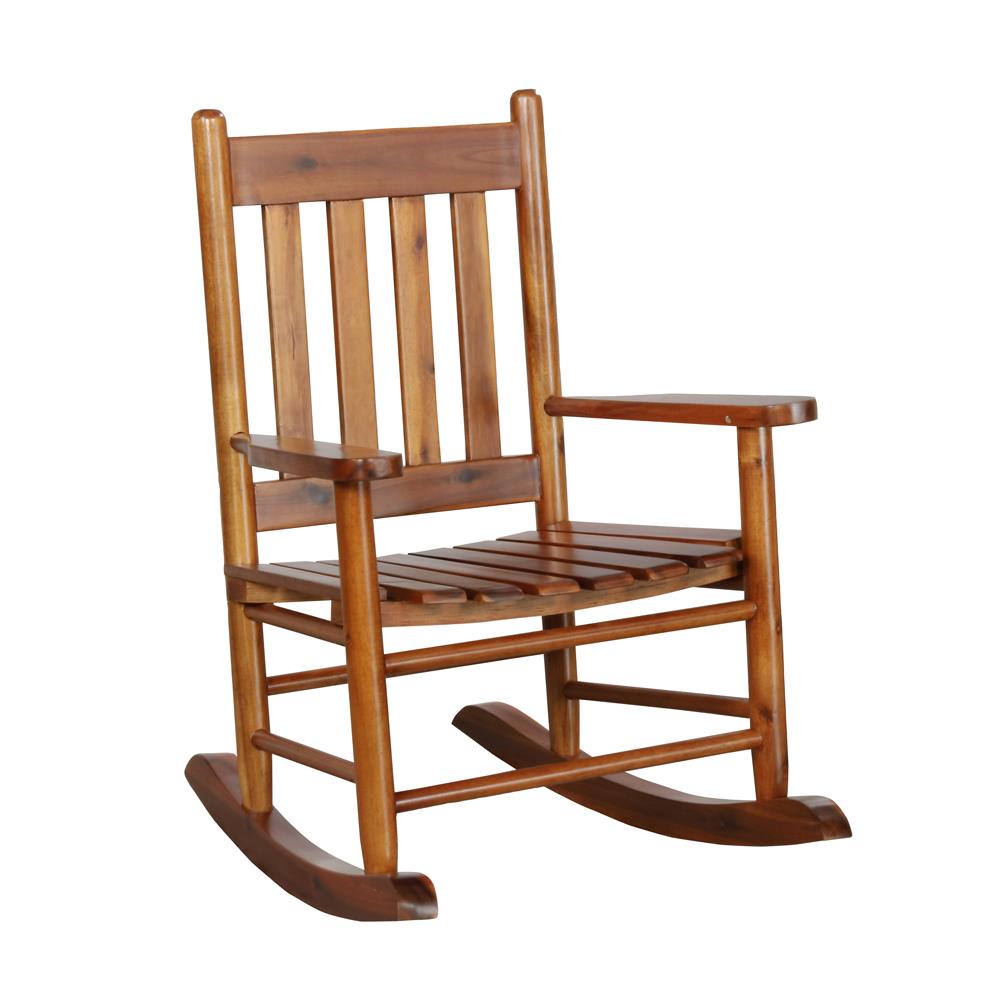 Annie Golden Brown Slat Back Youth Rocking Chair