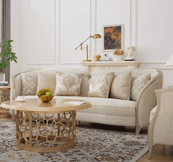 Anousheh Beige/Gold 3-Piece Living Room Set by Homey Design at Eve Furniture