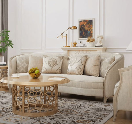 Anousheh Beige/Gold 3-Piece Living Room Set by Homey Design at Eve Furniture
