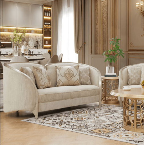 Anousheh Beige/Gold Chair Loveseat by Homey Design at Eve Furniture