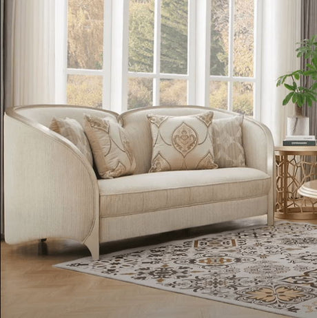 Anousheh Beige/Gold Chair Loveseat by Homey Design at Eve Furniture