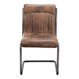 Anse Brown Leatherl Dining Chair (Set of 2) by Moe's Home at Eve Furniture
