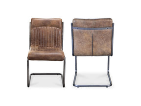 Anse Brown Leatherl Dining Chair (Set of 2) by Moe's Home at Eve Furniture