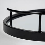 Ansel 20L x 14W Black Metal Mirrored Bottom Oval Serving Tray by Mercana at Eve Furniture