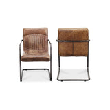 Ansel Brown Leather Arm Chair (Set of 2) by Moe's Home at Eve Furniture