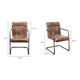 Ansel Brown Leather Arm Chair (Set of 2) by Moe's Home at Eve Furniture