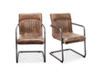 Ansel Brown Leather Arm Chair (Set of 2) by Moe's Home at Eve Furniture
