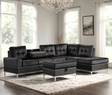 Anserra Black Reversible Sectional with Ottoman by Happy Homes at Eve Furniture