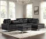 Anserra Black Reversible Sectional with Ottoman by Happy Homes at Eve Furniture