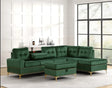 Anserra Green Reversible Sectional with Ottoman by Happy Homes at Eve Furniture