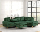 Anserra Green Reversible Sectional with Ottoman by Happy Homes at Eve Furniture