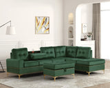 Anserra Green Reversible Sectional with Ottoman by Happy Homes at Eve Furniture