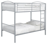 Anson Silver Twin over Twin Bunk Bed with Ladder