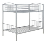 Anson Silver Twin over Twin Bunk Bed with Ladder