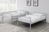 Anson Silver Twin over Twin Bunk Bed with Ladder