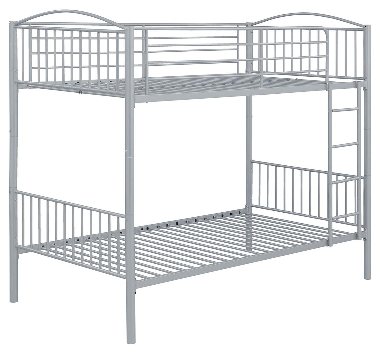 Anson Silver Twin over Twin Bunk Bed with Ladder