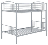 Anson Silver Twin over Twin Bunk Bed with Ladder