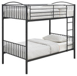 Anson Gunmetal Twin over Twin Bunk Bed with Ladder