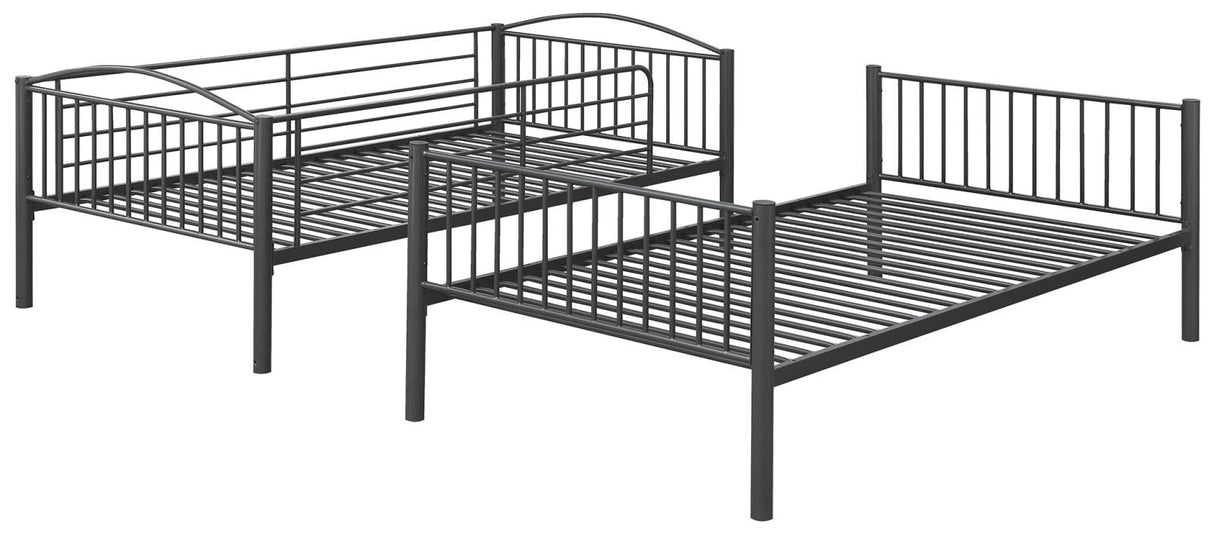 Anson Gunmetal Twin over Twin Bunk Bed with Ladder