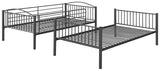 Anson Gunmetal Twin over Twin Bunk Bed with Ladder