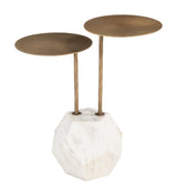 Anten Brass & White Side Table by Zuomod at Eve Furniture