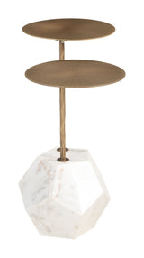 Anten Brass & White Side Table by Zuomod at Eve Furniture