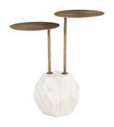 Anten Brass & White Side Table by Zuomod at Eve Furniture