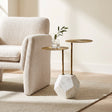Anten Brass & White Side Table by Zuomod at Eve Furniture