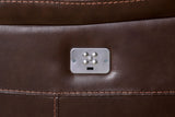 Antenor Brown Top Grain Leather Match Power Reclining Sofa & Loveseat by Furniture of America at Eve Furniture