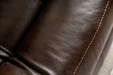 Antenor Brown Top Grain Leather Match Power Reclining Sofa & Loveseat by Furniture of America at Eve Furniture