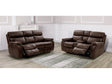 Antenor Brown Top Grain Leather Match Power Reclining Sofa & Loveseat by Furniture of America at Eve Furniture