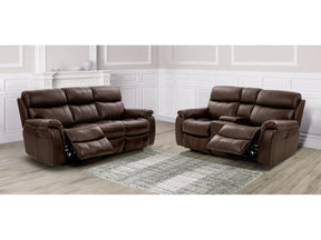 Antenor Brown Top Grain Leather Match Power Reclining Sofa & Loveseat by Furniture of America at Eve Furniture