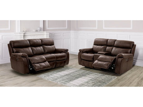 Antenor Brown Top Grain Leather Match Power Reclining Sofa & Loveseat by Furniture of America at Eve Furniture
