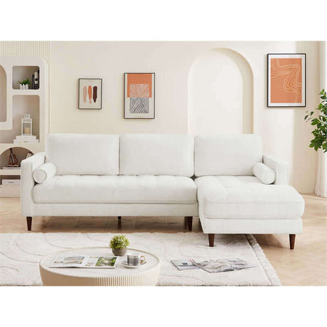 Anthony Corner Sectional Sofa Tan Genuine Leather / Right Facing