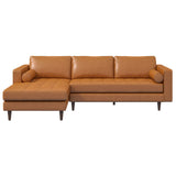 Anthony Corner Sectional Sofa Tan Genuine Leather / Right Facing