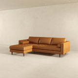 Anthony Genuine Tan Leather Left-Facing Sectional Sofa by Ashcroft Furniture at Eve Furniture
