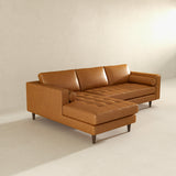 Anthony Genuine Tan Leather Left-Facing Sectional Sofa by Ashcroft Furniture at Eve Furniture