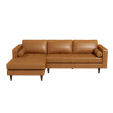 Anthony Genuine Tan Leather Left-Facing Sectional Sofa by Ashcroft Furniture at Eve Furniture