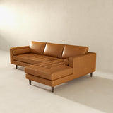 Anthony Genuine Tan Leather Right-Facing Sectional Sofa by Ashcroft Furniture at Eve Furniture