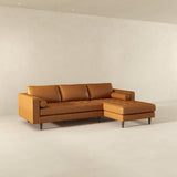 Anthony Genuine Tan Leather Right-Facing Sectional Sofa by Ashcroft Furniture at Eve Furniture
