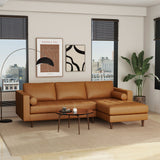 Anthony Genuine Tan Leather Right-Facing Sectional Sofa by Ashcroft Furniture at Eve Furniture
